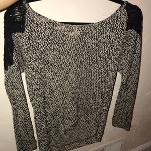 Black and gray lace top